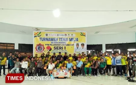 Gelar Turnamen Se Bontang, PTM Pelabuhan Loktuan Galang Silaturahmi Penghobi  Tenis Meja