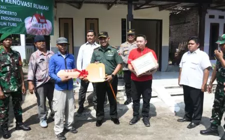Kodim 0815 Mojokerto Bersama PT MBI Renovasi Rumah Warga Kurang Mampu di Kutorejo