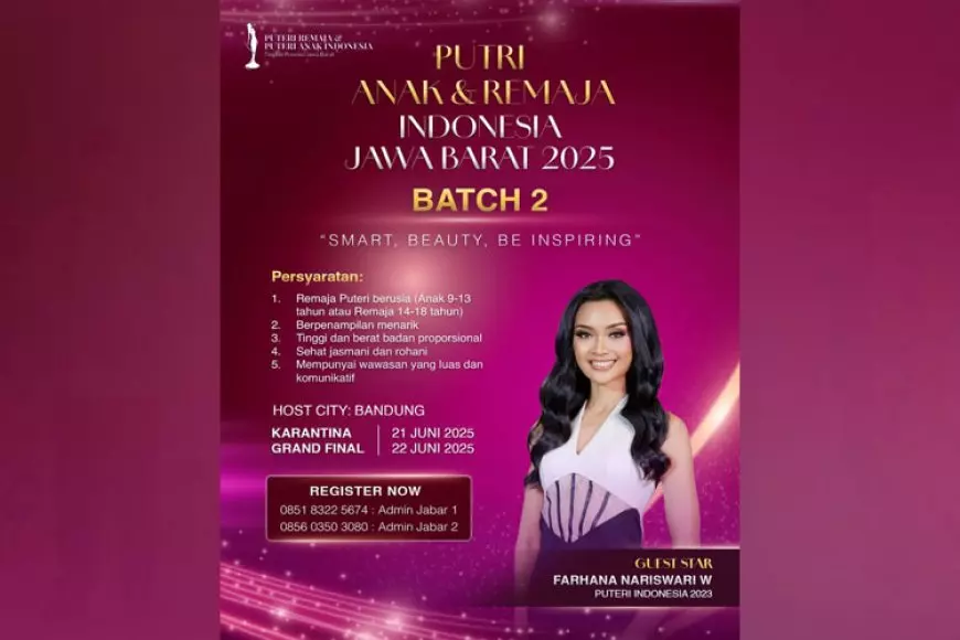 Pemilihan Puteri Anak dan Remaja Jawa Barat 2025 Gelombang Kedua Dibuka