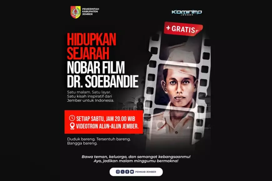 Film Pahlawan Nasional dr Soebandi Diputar di Alun-alun Jember Setiap Sabtu