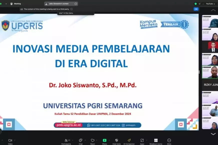 Prodi Magister Pendidikan Dasar UNIPMA Gelar Kuliah Tamu Bahas Inovasi Media Pembelajaran di Era Digital