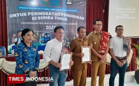 PT National Assembler dan MSM Serahkan Bantuan Truck Praktik Kepada SMKN 2 Waingapu di Sumba Timur