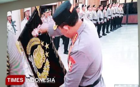 Polda Jatim Ikuti Upacara Nasional Pemuliaan Nilai Tribrata Sambut Hari Bhayangkara ke-79