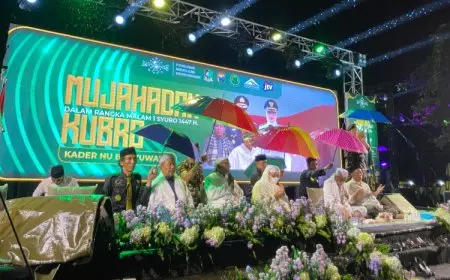 Mujahadah Kubro NU Banyuwangi Tetap Khidmat di Bawah Guyuran Hujan Lebat