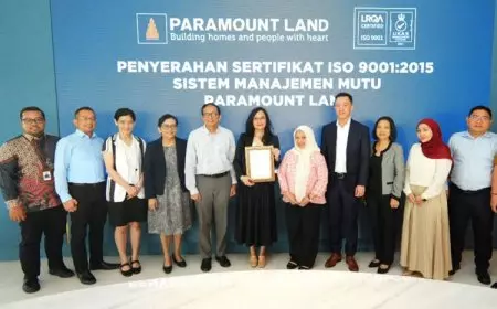 Paramount Land Raih Sertifikasi ISO 9001:2015, Komitmen Nyata terhadap Sistem Manajemen Mutu dan Kepuasan Pelanggan