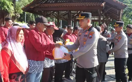 Polresta Banyuwangi Salurkan 1.500 Paket Sembako Untuk Masyarakat Banyuwangi