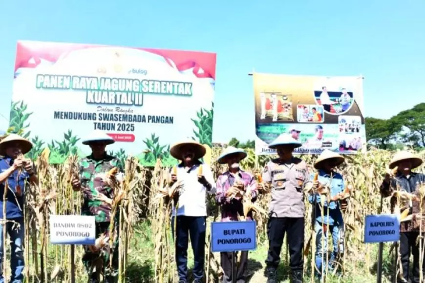Dandim Ponorogo Hadiri Panen Raya Jagung Serentak Kuartal II