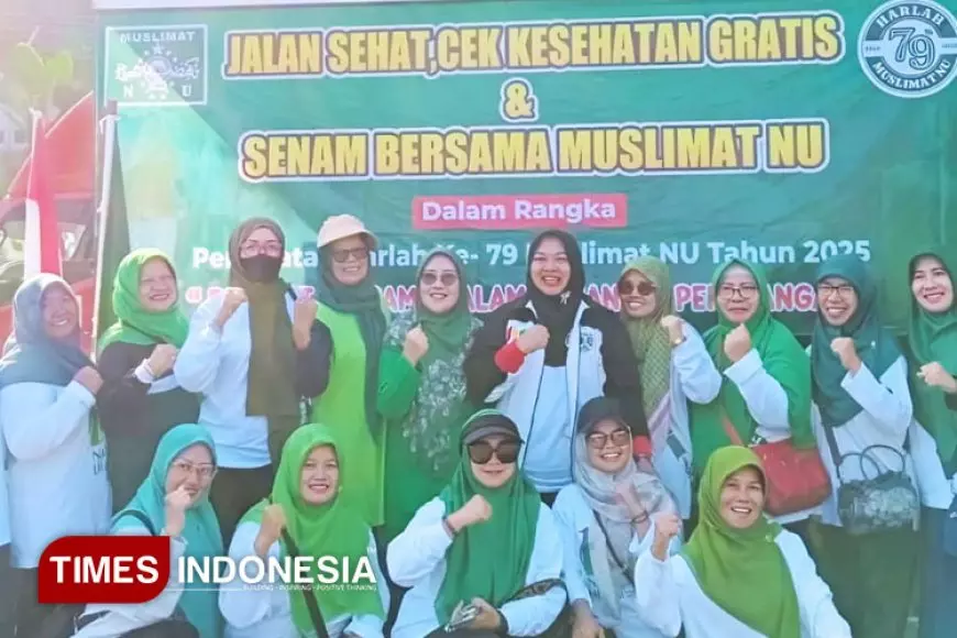 Harlah ke-79, Muslimat NU Kota Magelang Gelar Jalan Sehat dan Senam Bersama