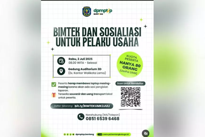 DPMPTSP Bontang akan Menggelar Bimtek dan Sosialisasi untuk Pelaku Usaha UMK