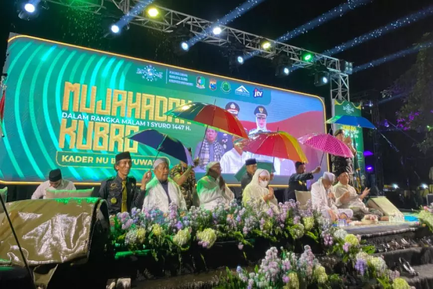 Mujahadah Kubro NU Banyuwangi Tetap Khidmat di Bawah Guyuran Hujan Lebat