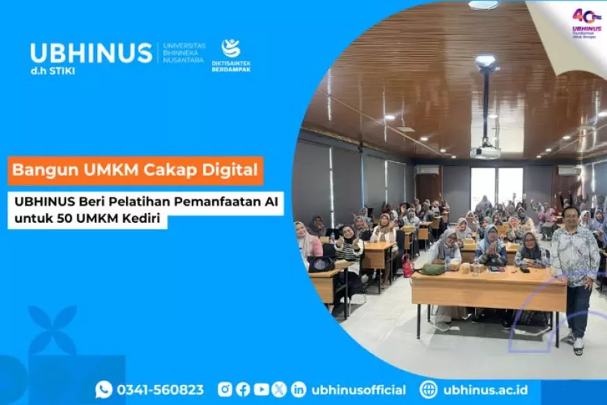 Bangun UMKM Cakap Digital, UBHINUS Beri Pelatihan Pemanfaatan AI untuk 50 UMKM Kediri