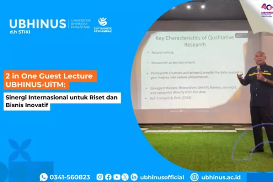 2 in One Guest Lecture UBHINUS-UiTM: Sinergi Internasional untuk Riset dan Bisnis Inovatif