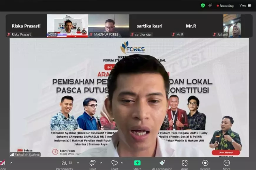 FORES Gelar Webinar Nasional Bahas Dampak Putusan MK 135/PUU-XXII/2024 terhadap Demokrasi