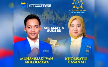 Edo-Lisa Terpilih Sebagai Ketua PKC dan Kopri PMII Jawa Timur