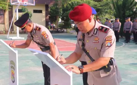 Kapolres Sertijab Dua Perwira Polres Lombok Utara