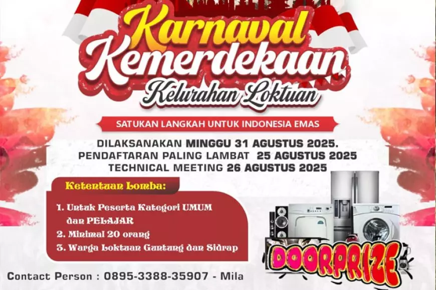 Didukung Pupuk Kaltim, Karnaval Kemerdekaan Loktuan 2025 Banjir Hadiah