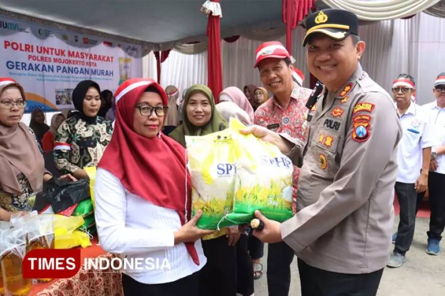 Gerakan Pangan Murah Polres Mojokerto Kota,  3 Ton Ludes Sekejap