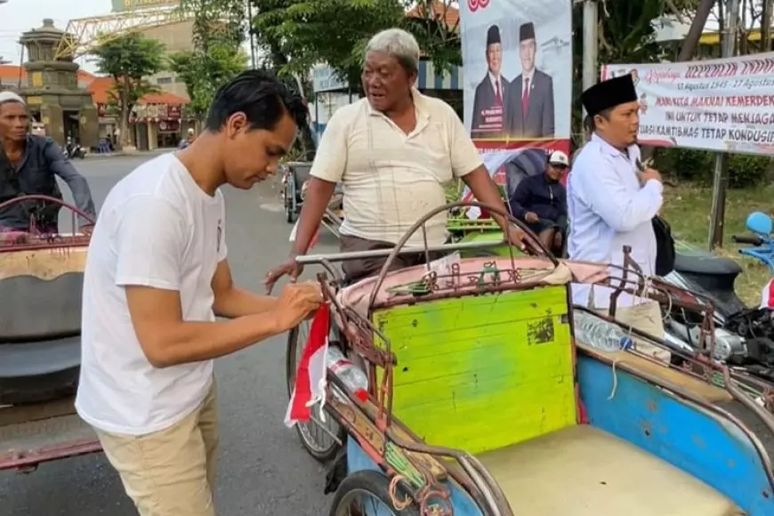 Bagikan Bendera Indonesia, Gerindra Surabaya Ingatkan Warga Pegang Erat Nasionalisme