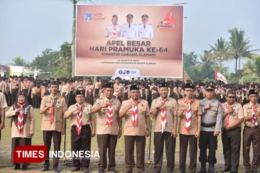 Bupati Sleman Ajak Pramuka Jadi Teladan Generasi Muda di Apel Besar Hari Pramuka ke-64