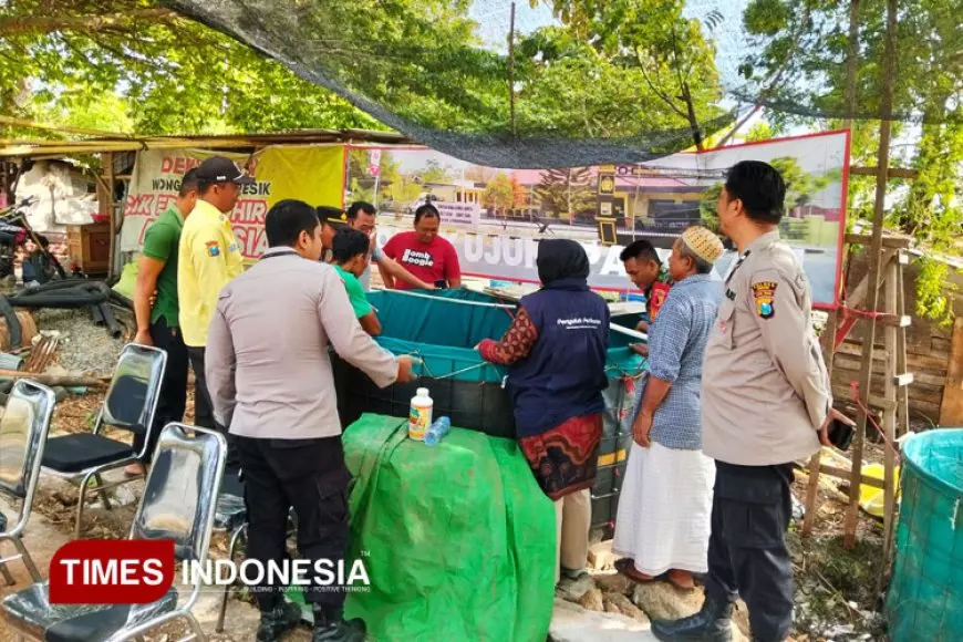 Wujudkan Ketahanan Pangan, Polsek Ujungpangkah Bangun Lima Titik Kolam Lele