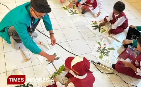 Mahasiswa KSM-T KEL 25 UNISMA Tumbuhkan Kreativitas Anak Lewat Ecoprint