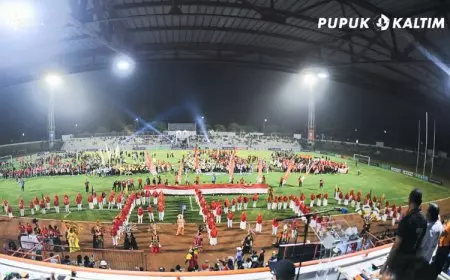 Meriah, Wakil Wali Kota Bontang Buka Pupuk Kaltim Cup 2025, Loktuan Terbaik Lomba Yel-Yel