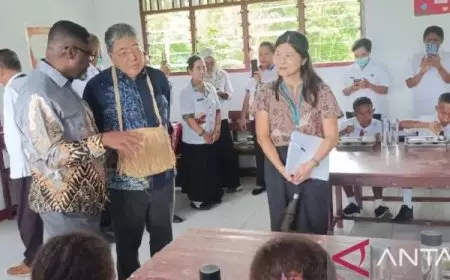 Jepang-UNICEF Beri Makanan Bergizi Gratis untuk Siswa SD di Biak Numfor