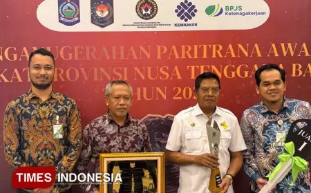 Pemkab Lombok Timur Raih Peringkat Satu Paritrana Award 2025 Tingkat Provinsi NTB