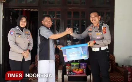 HUT ke-70 Lalu Lintas, Polres Majalengka Kenang Jasa Purnawirawan Lewat Aksi Sosial
