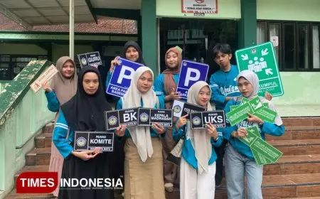 Mahasiswa Unisma Pasang Rambu Evakuasi untuk Mitigasi Bencana di MAN Kota Batu