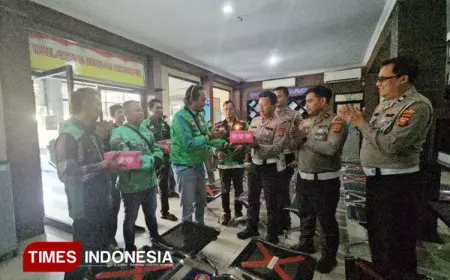 Ojol Beri Kejutan Spesial di HUT ke-70 Lalu Lintas di Polres Majalengka