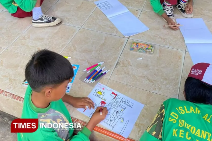 Lomba Mewarnai HUT RI: Mengasah Kreativitas Siswa SD Islam Al Faqih Bersama KSM UNISMA Kelompok 24 Desa Sukoanyar