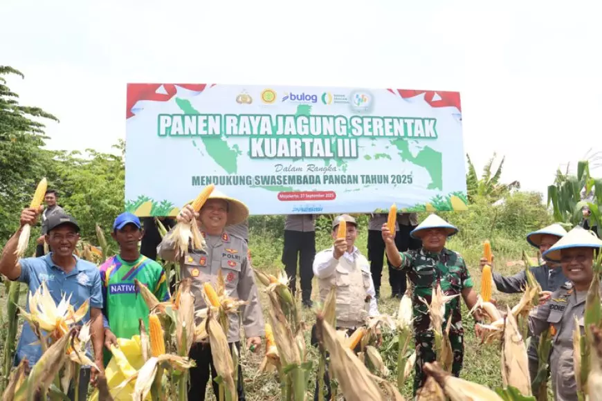 Polres Mojokerto Kota Panen Raya Jagung Kuartal 3