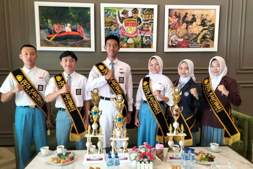 Enam Pelajar Dikukuhkan Jadi Duta Kamtibmas Kabupaten Malang