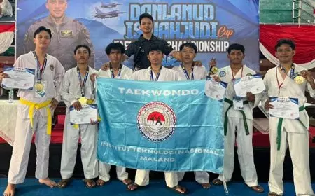 Taekwondo ITN Malang Borong 7 Medali di Kejuaraan Nasional Danlanud Iswahjudi Cup 2025