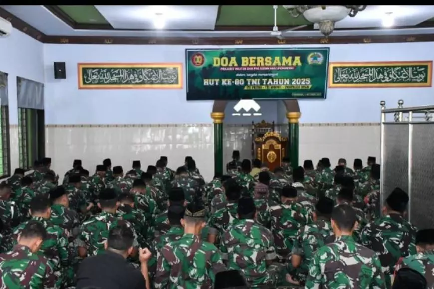 Memperkokoh Iman dan Silaturahmi, Kodim Ponorogo Gelar Doa Bersama Peringati HUT ke-80 TNI