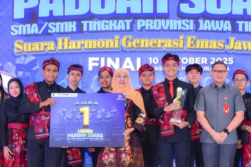 Gubernur Jatim Khofifah Apresiasi 1.200 Peserta Paduan Suara Pelajar Jatim, Semua Dapat Bonus Setara
