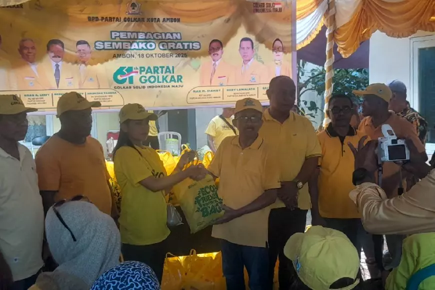Golkar Kota Ambon Rayakan HUT ke-61 dengan Jalan Sehat dan Bagi Sembako