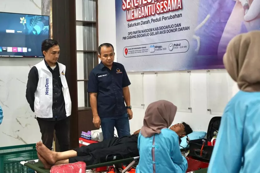 NasDem Sidoarjo Rayakan HUT ke-14 dengan Donor Darah dan Layanan Kesehatan Gratis
