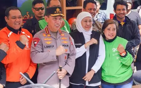 Gubernur Khofifah Apresiasi Sinergi Kepolisian Bersama Ojol Jaga Kamtibmas di Jatim