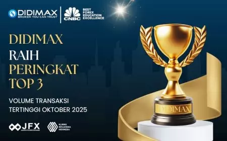 DIDIMAX Raih Peringkat TOP 3 Best Broker JFX Oktober 2025