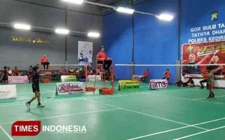 Atlet Muda Berburu Poin di Kejurkot Bulutangkis Kota Kediri