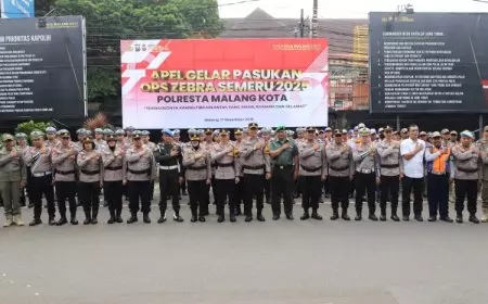 Ops Zebra Semeru 2025, Polresta Malang Kota Tegas Tingkatkan Komitmen Keselamatan Lalin
