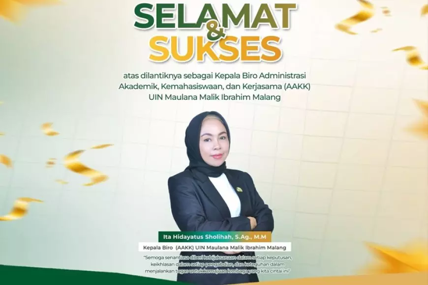 Ita Hidayatus Sholihah Dilantik Jadi Kepala Biro AAKK UIN Malang
