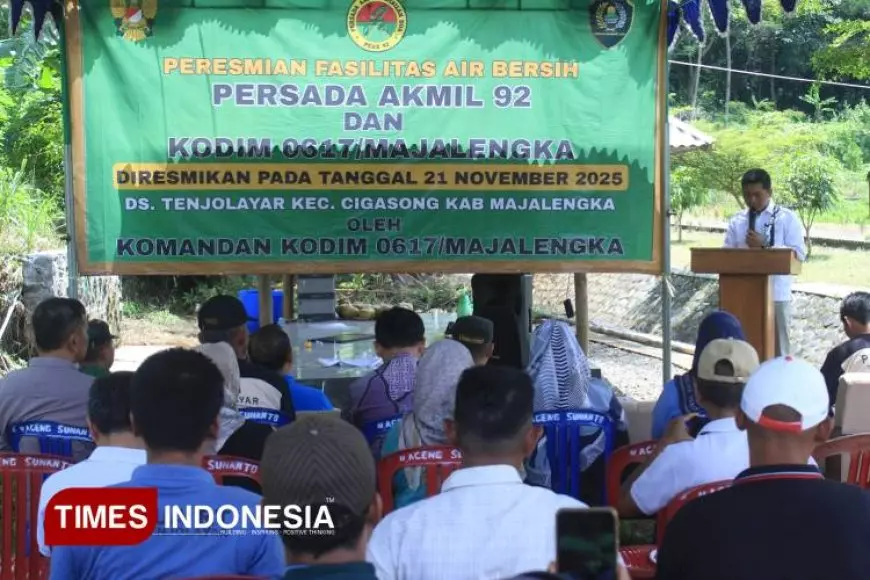 Atasi Kekeringan, Persada Akmil 92 dan Kodim Majalengka Resmikan Fasilitas Air Bersih di Embung Sokalayar