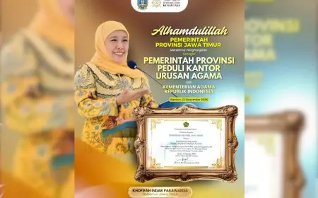 Jatim Raih Penghargaan Provinsi Peduli KUA dari Menteri Agama RI