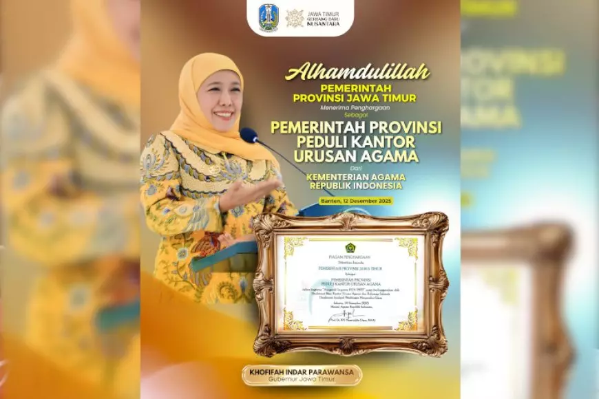 Jatim Raih Penghargaan Provinsi Peduli KUA dari Menteri Agama RI