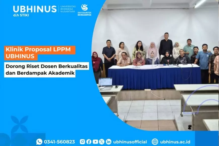 Klinik Proposal LPPM UBHINUS Dorong Riset Dosen Berkualitas dan Berdampak Akademik