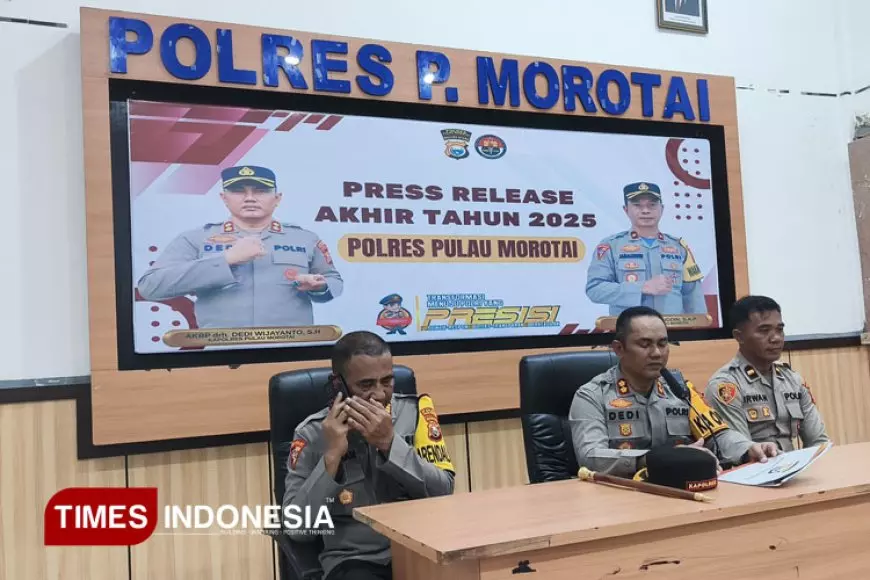 Gelar Konferensi Pers Akhir Tahun 2025, Ini Paparan Kapolres Morotai