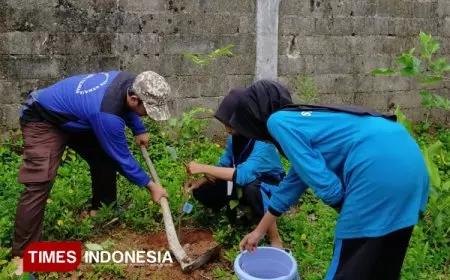 PMR Madya SMPN 2 Tulakan Pacitan Gandeng Dinas Kehutanan, Tanam 15 Pohon Buah Wujudkan Sekolah Hijau